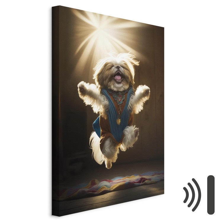 Canvas Print AI Shih Tzu Dog - Jumping Animal Against the Rays of the Sun - Vertical 150119 additionalImage 8