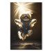 Canvas Print AI Shih Tzu Dog - Jumping Animal Against the Rays of the Sun - Vertical 150119