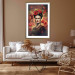 Poster Portrait With Roses - Frida Kahlo on a Brown Background Full of Flowers 152219 additionalThumb 12