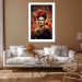 Poster Portrait With Roses - Frida Kahlo on a Brown Background Full of Flowers 152219 additionalThumb 7