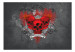 Photo Wallpaper Darkness - Street Art with Red Skulls and Inscription on a Gray Background 60619 additionalThumb 1