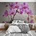 Photo Wallpaper Purple Delight - orchids submerged in water against a backdrop of a white wall 62019 additionalThumb 2