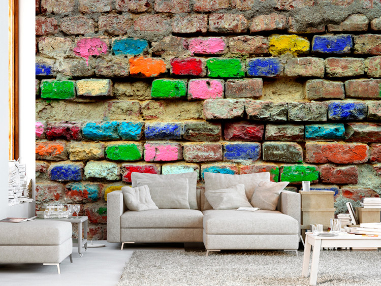 Photo Wallpaper Colourful Bricks 93119