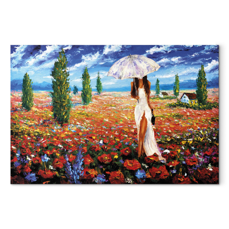 Canvas Print Woman with Umbrella 96019