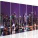Canvas Art Print New York: Skyscrapers (5-piece) - Skyscrapers and Ocean at Night 98219 additionalThumb 2
