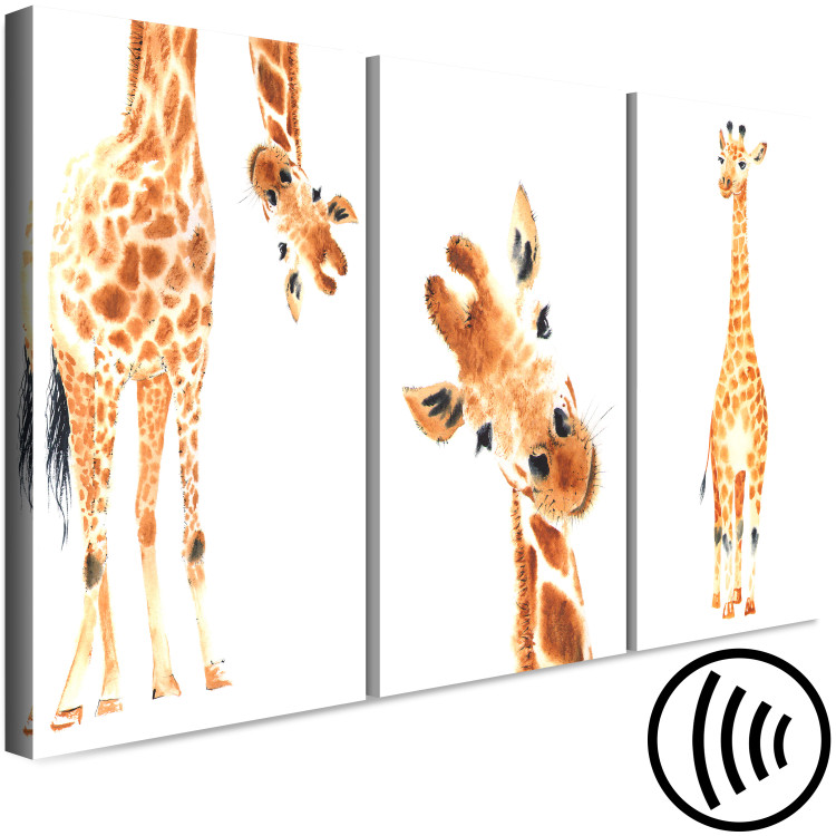 Canvas Art Print Funny Giraffes (3 Parts) 108329 additionalImage 6