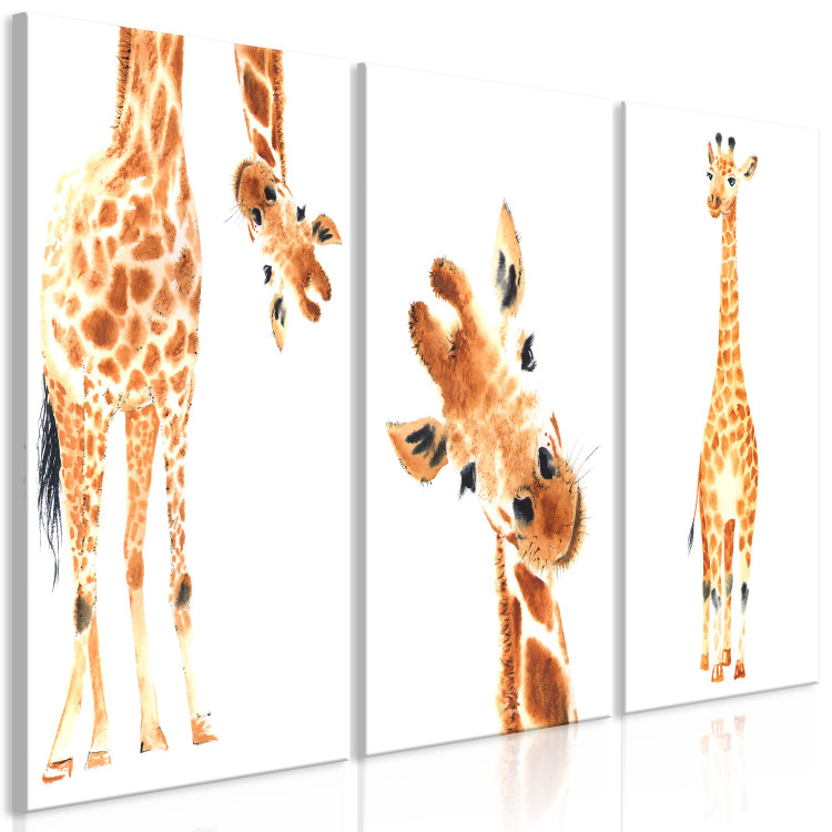 Canvas Art Print Funny Giraffes (3 Parts) 108329 additionalImage 2