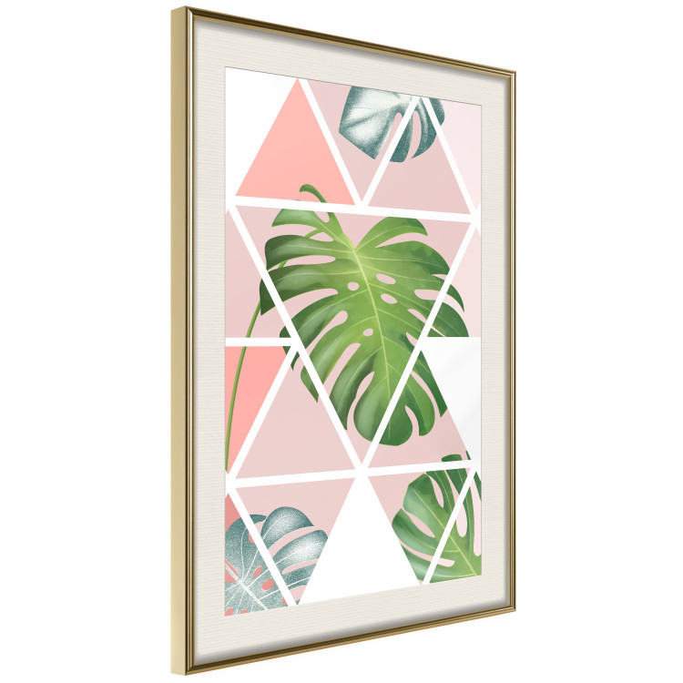 Poster Geometric monstera - abstract composition with tropical leaves 114329 additionalImage 2
