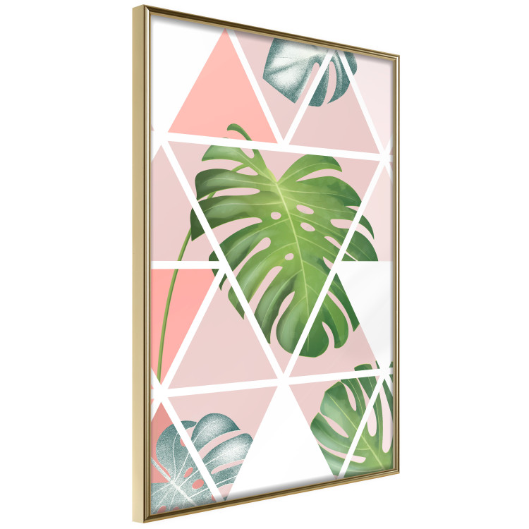 Poster Geometric monstera - abstract composition with tropical leaves 114329 additionalImage 12