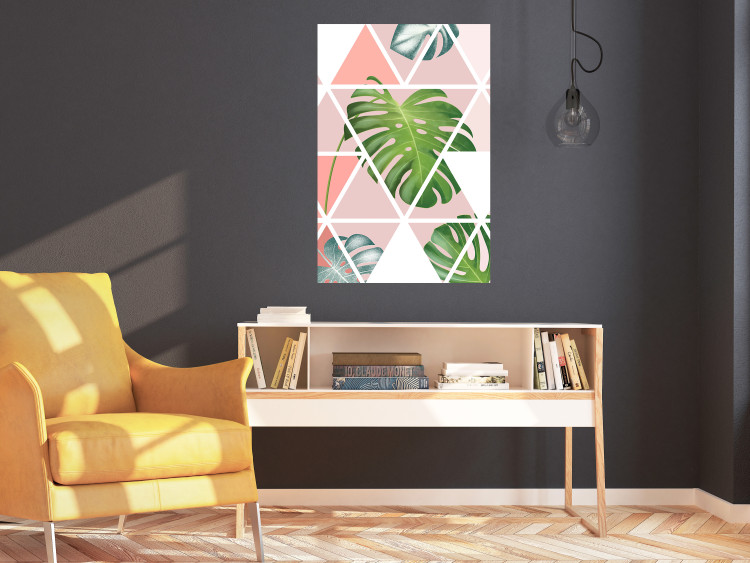 Poster Geometric monstera - abstract composition with tropical leaves 114329 additionalImage 23