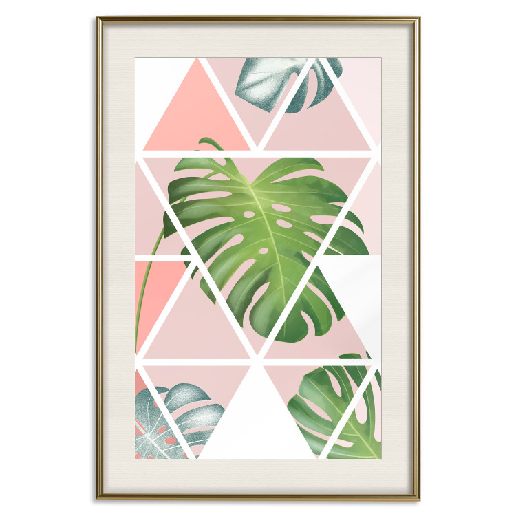 Poster Geometric monstera - abstract composition with tropical leaves 114329 additionalImage 19