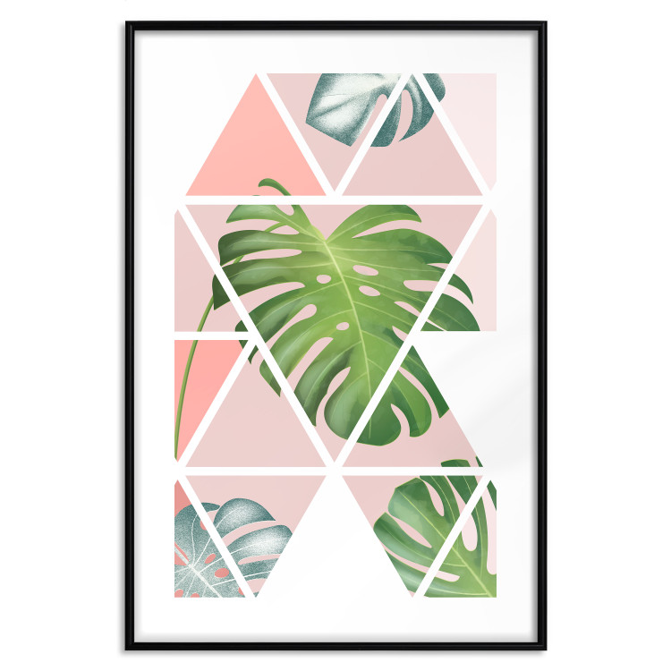 Poster Geometric monstera - abstract composition with tropical leaves 114329 additionalImage 15