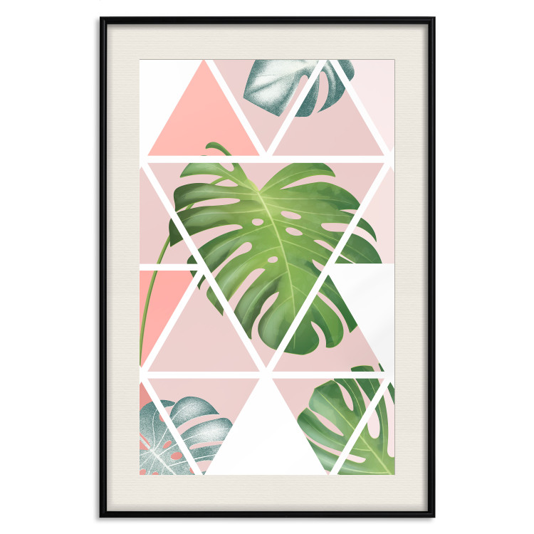 Poster Geometric monstera - abstract composition with tropical leaves 114329 additionalImage 18