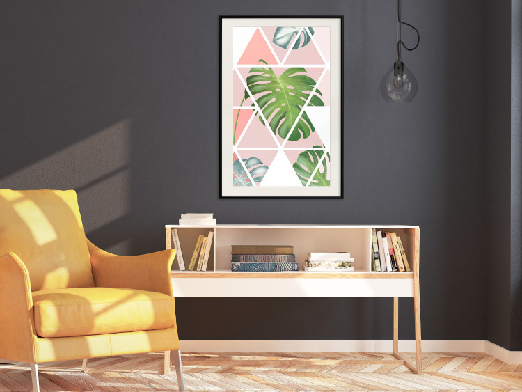 Poster Geometric monstera - abstract composition with tropical leaves 114329 additionalImage 22