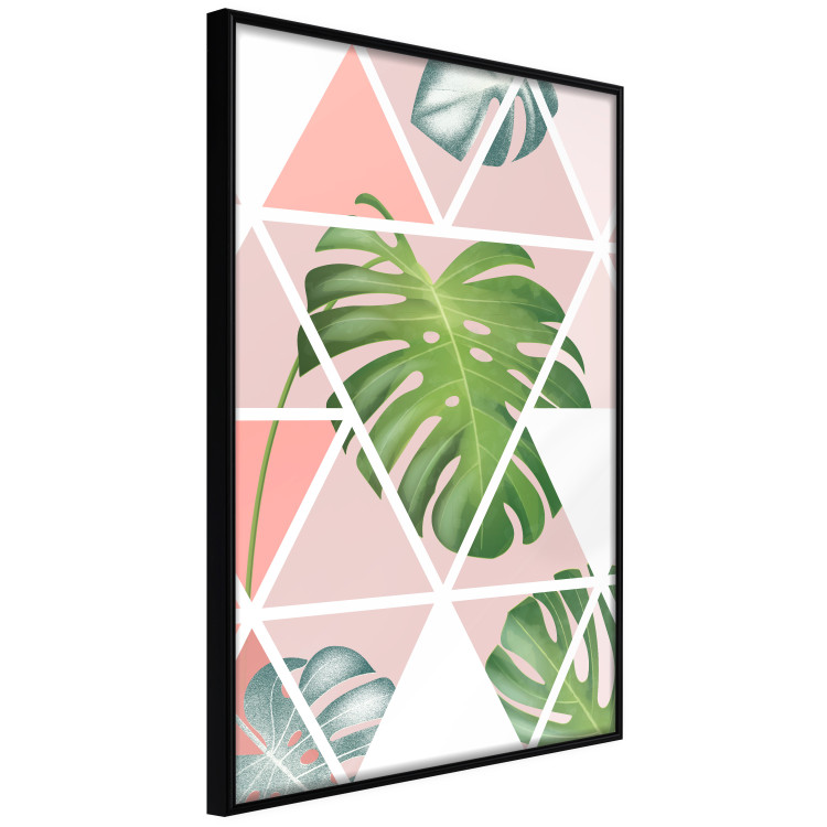 Poster Geometric monstera - abstract composition with tropical leaves 114329 additionalImage 12
