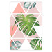Poster Geometric monstera - abstract composition with tropical leaves 114329