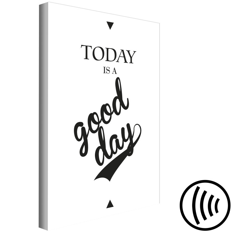 Canvas Good Day (1-part) - Black English Quote on White Background 114729 additionalImage 6