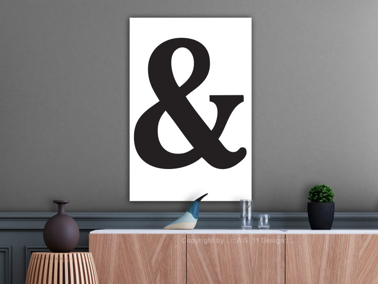 Canvas Print Graphic Sign (1-part) - Black Writing Symbol on White Background 116429 additionalImage 3