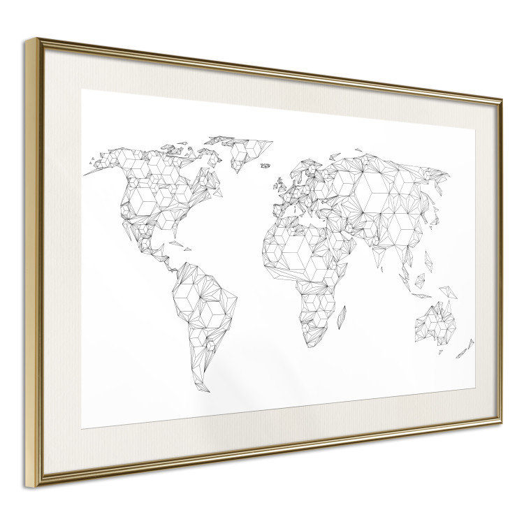Poster Geometric World Map - continents made up of geometric figures 117229 additionalImage 13