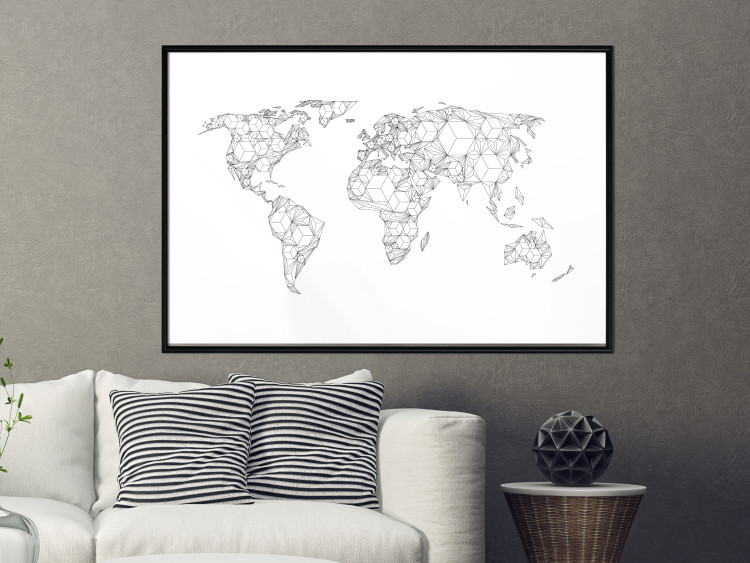 Poster Geometric World Map - continents made up of geometric figures 117229 additionalImage 18