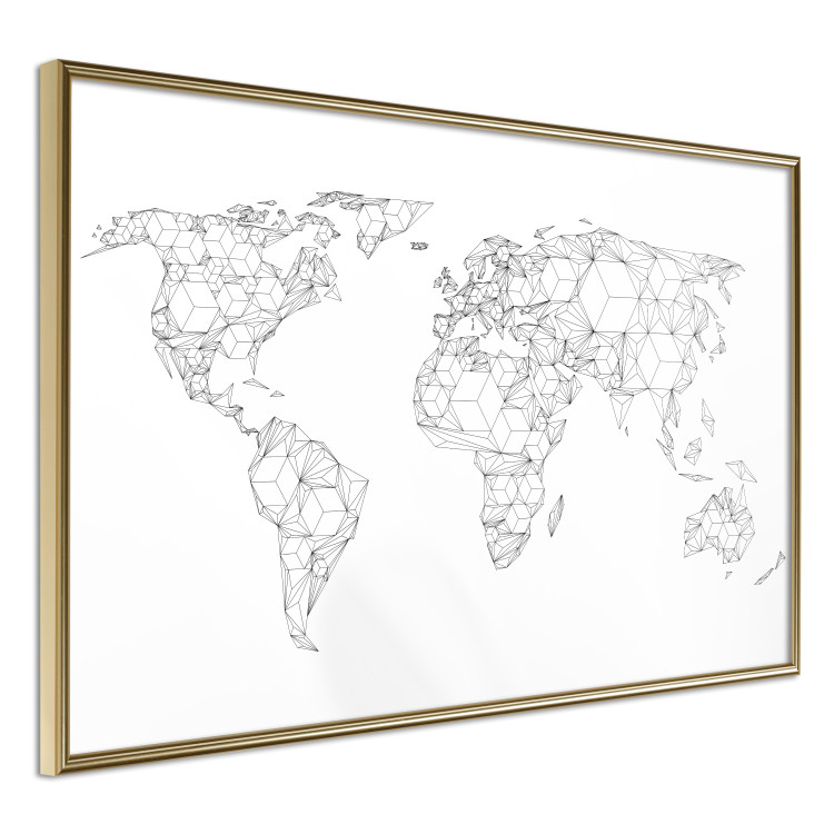 Poster Geometric World Map - continents made up of geometric figures 117229 additionalImage 3