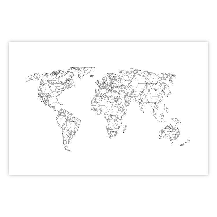 Poster Geometric World Map - continents made up of geometric figures 117229 additionalImage 19