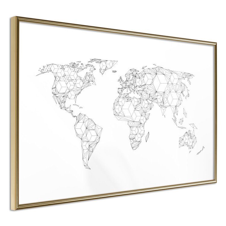 Poster Geometric World Map - continents made up of geometric figures 117229 additionalImage 11