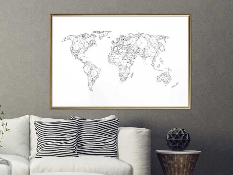 Poster Geometric World Map - continents made up of geometric figures 117229 additionalImage 15