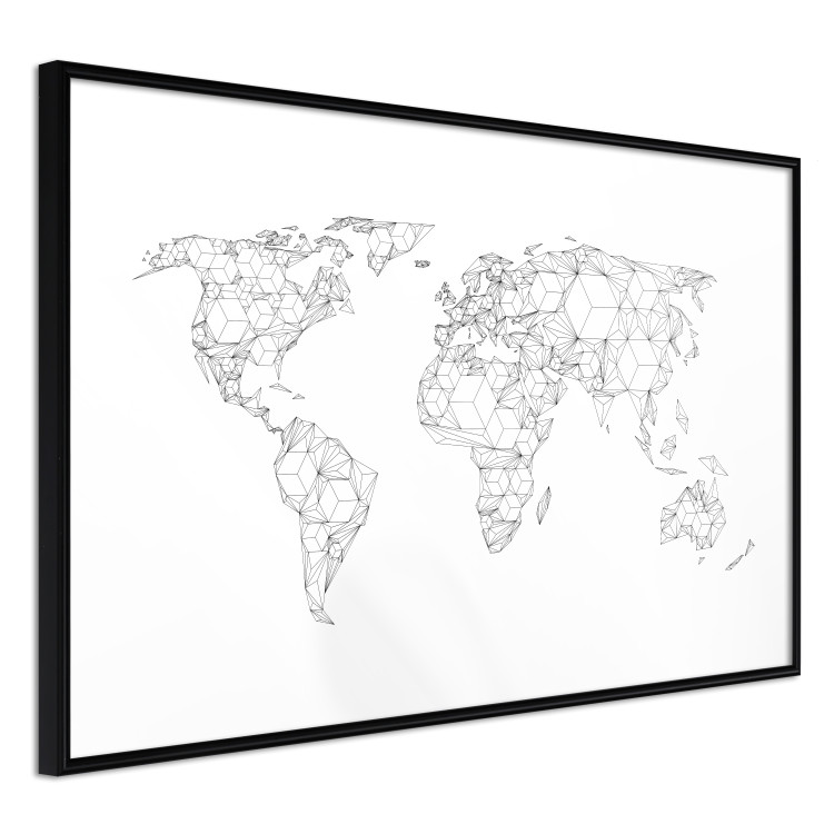 Poster Geometric World Map - continents made up of geometric figures 117229 additionalImage 12