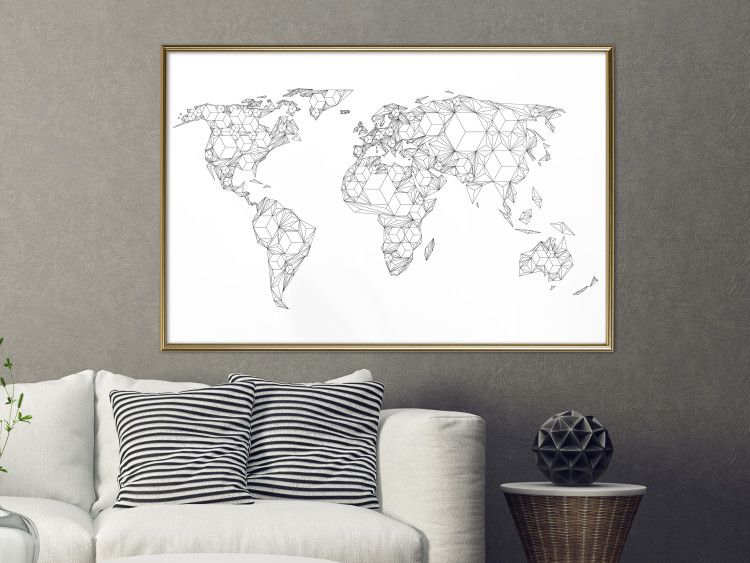 Poster Geometric World Map - continents made up of geometric figures 117229 additionalImage 10
