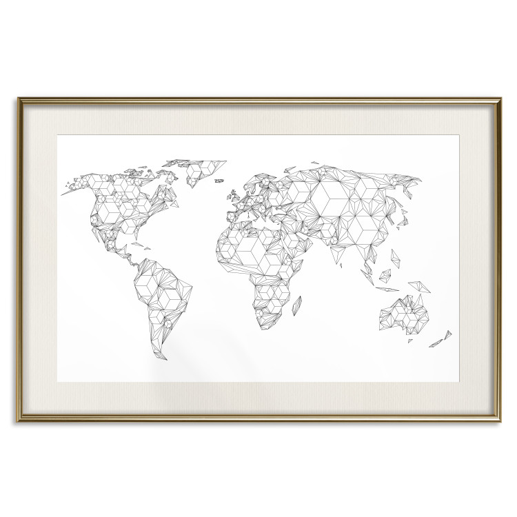 Poster Geometric World Map - continents made up of geometric figures 117229 additionalImage 20