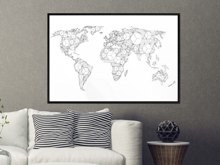 Poster Geometric World Map - continents made up of geometric figures 117229 additionalImage 9