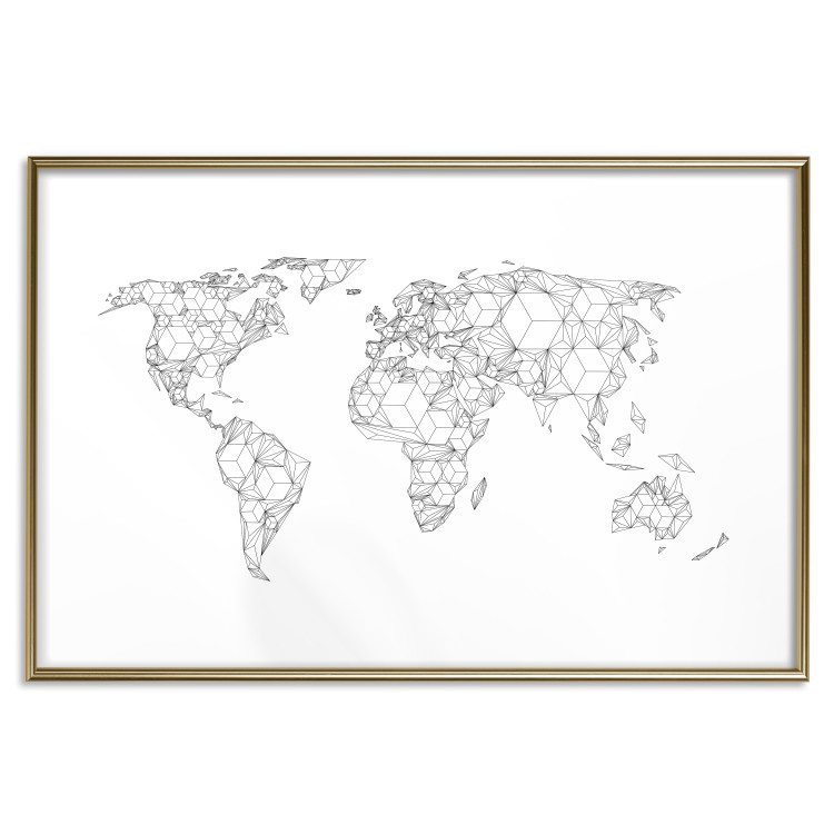 Poster Geometric World Map - continents made up of geometric figures 117229 additionalImage 16