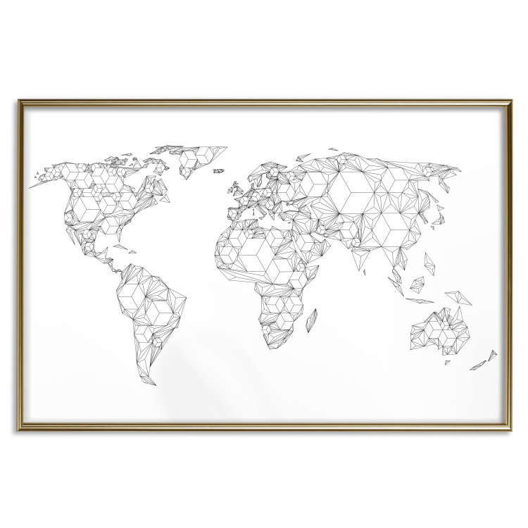 Poster Geometric World Map - continents made up of geometric figures 117229 additionalImage 17