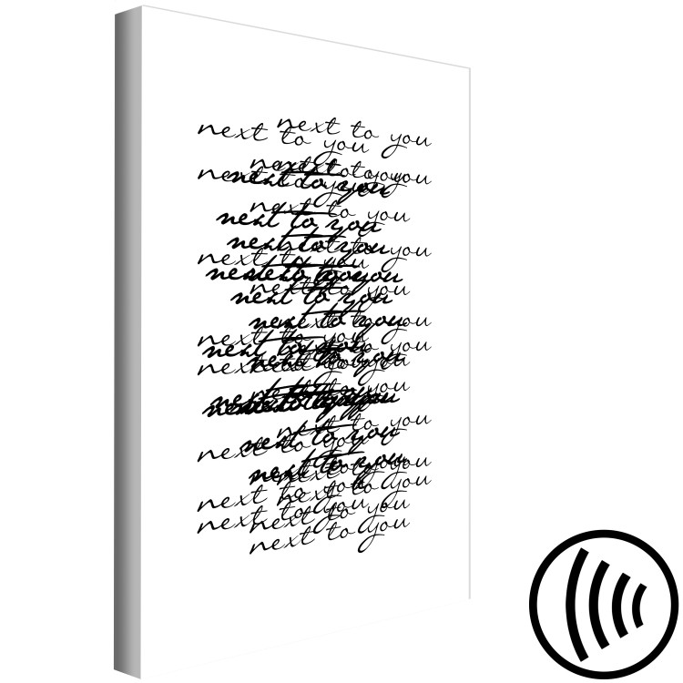 Canvas Print Next to you - many English inscriptions in black and white 117429 additionalImage 6