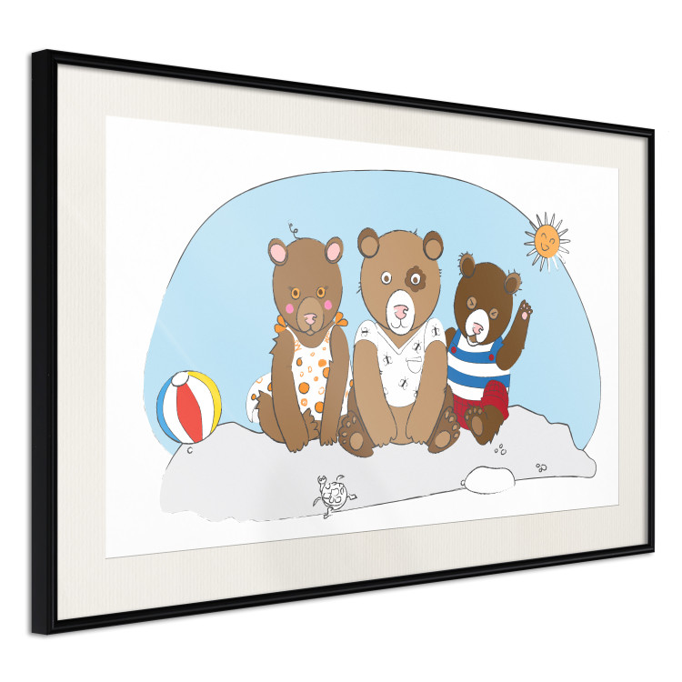 Wall Poster Bears on the Beach - animals on the sand during a sunny summer day 122729 additionalImage 3