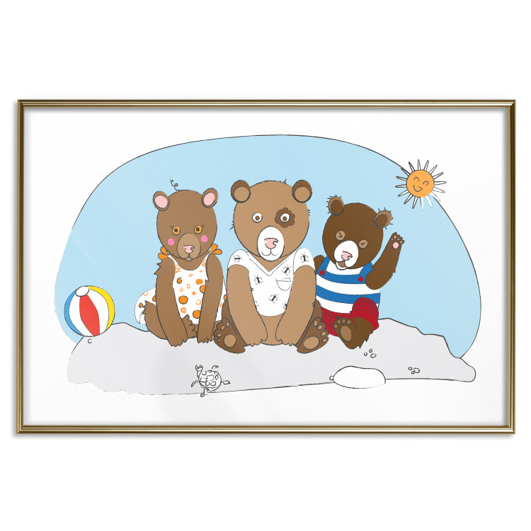 Wall Poster Bears on the Beach - animals on the sand during a sunny summer day 122729 additionalImage 20