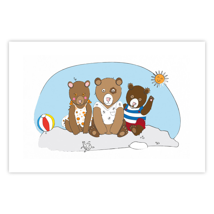 Wall Poster Bears on the Beach - animals on the sand during a sunny summer day 122729 additionalImage 19