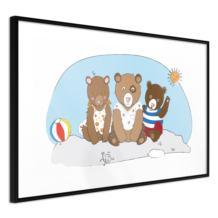 Wall Poster Bears on the Beach - animals on the sand during a sunny summer day 122729 additionalImage 2