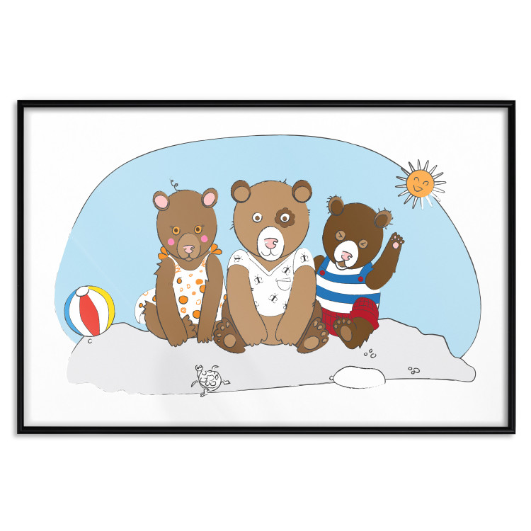 Wall Poster Bears on the Beach - animals on the sand during a sunny summer day 122729 additionalImage 24