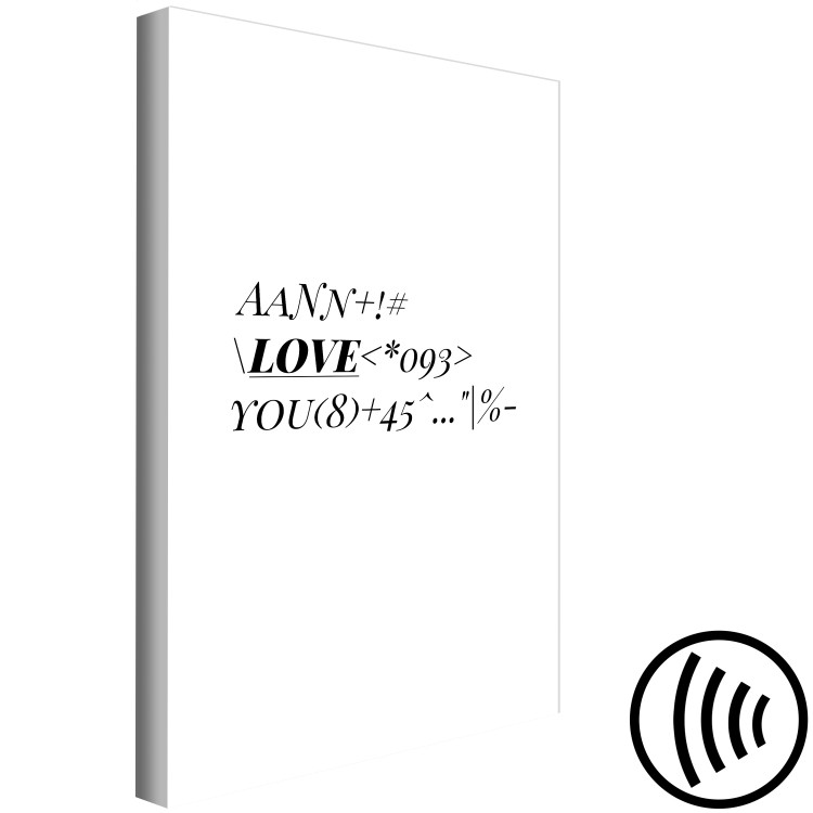 Canvas Print Mathematical code of love - minimalistic, black and white typography 122929 additionalImage 6