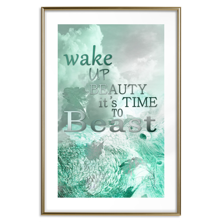 Poster Wake up Beauty It's Time to Beast - text on an abstract cloud background 123129 additionalImage 14