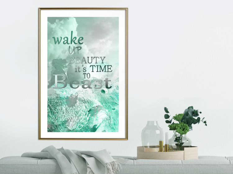 Poster Wake up Beauty It's Time to Beast - text on an abstract cloud background 123129 additionalImage 13