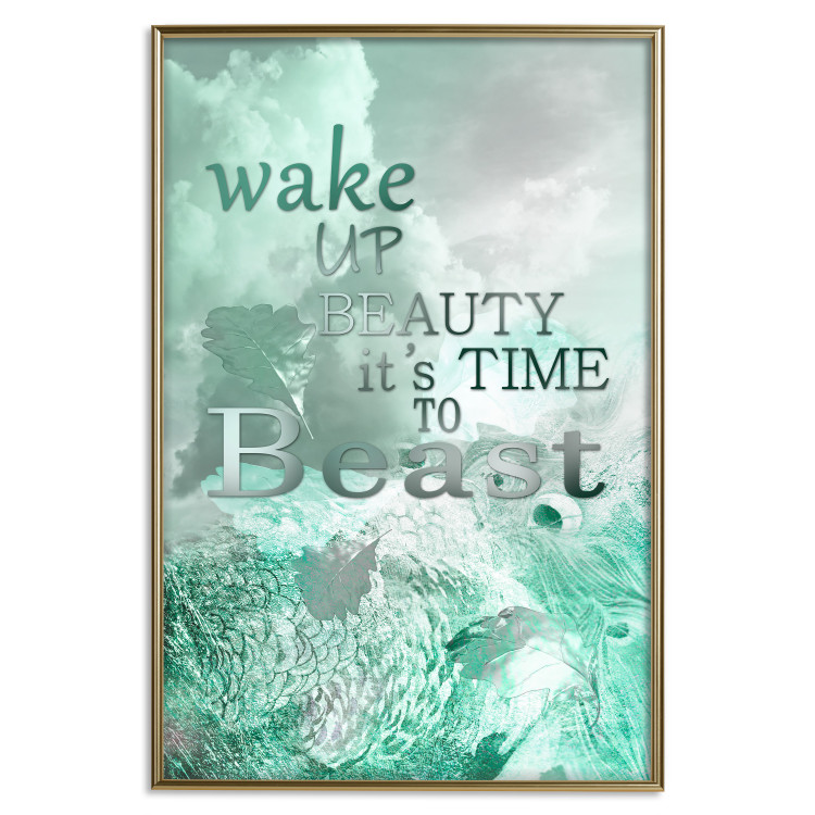 Poster Wake up Beauty It's Time to Beast - text on an abstract cloud background 123129 additionalImage 16
