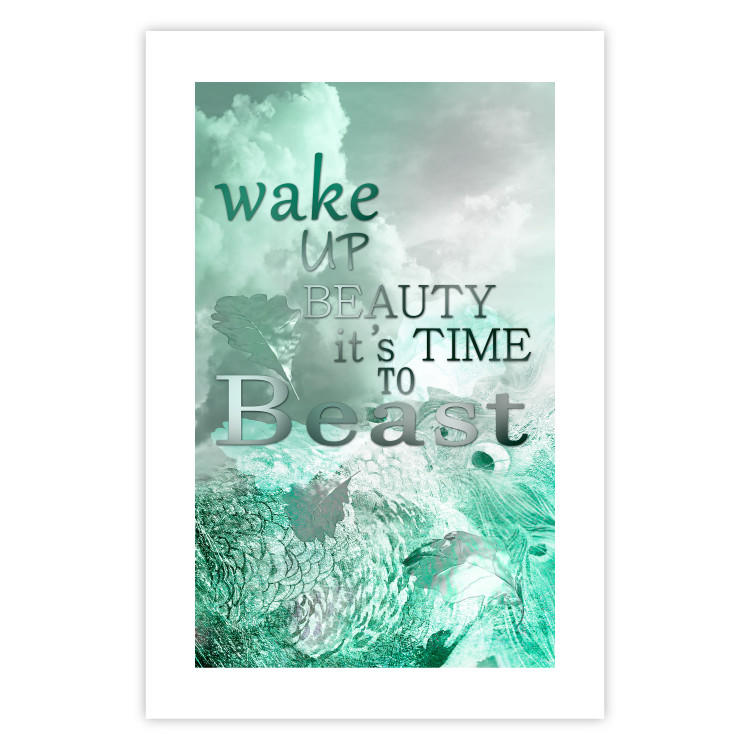 Poster Wake up Beauty It's Time to Beast - text on an abstract cloud background 123129 additionalImage 19