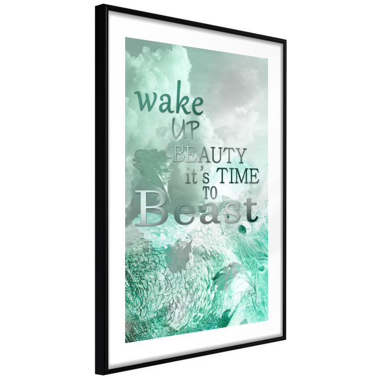 Poster Wake up Beauty It's Time to Beast - text on an abstract cloud background 123129 additionalImage 11