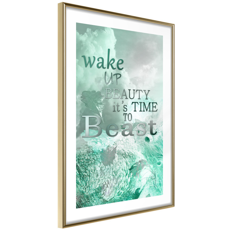 Poster Wake up Beauty It's Time to Beast - text on an abstract cloud background 123129 additionalImage 6