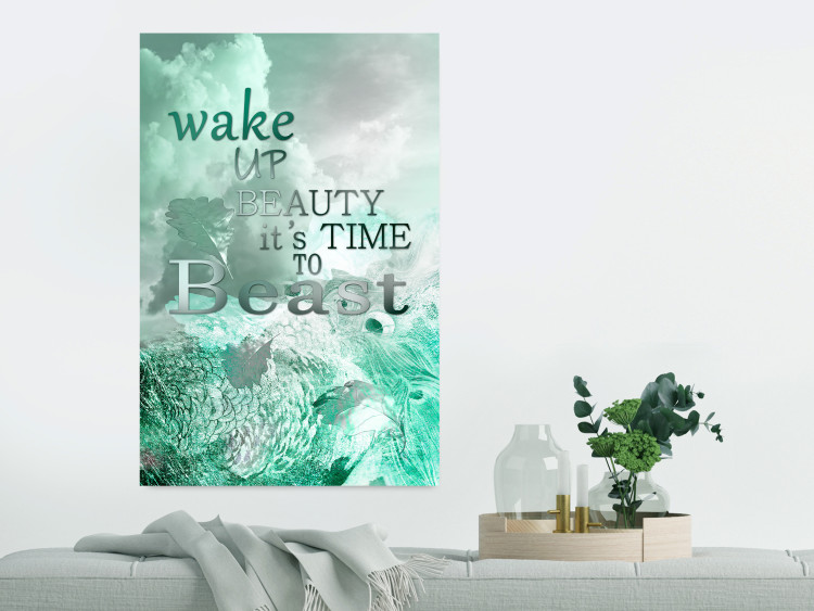 Poster Wake up Beauty It's Time to Beast - text on an abstract cloud background 123129 additionalImage 17