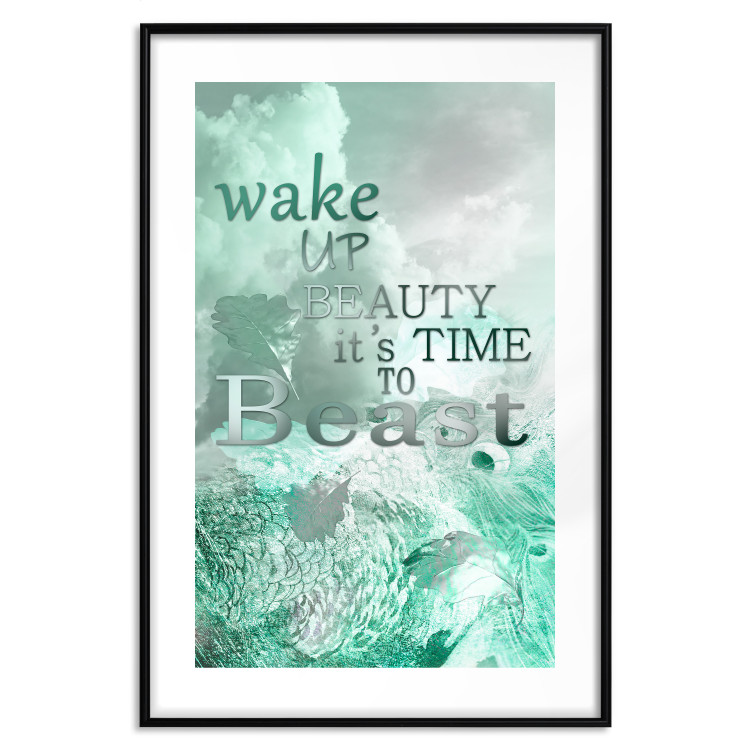 Poster Wake up Beauty It's Time to Beast - text on an abstract cloud background 123129 additionalImage 15