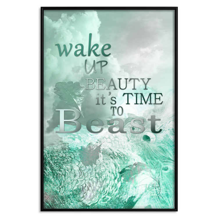 Poster Wake up Beauty It's Time to Beast - text on an abstract cloud background 123129 additionalImage 18